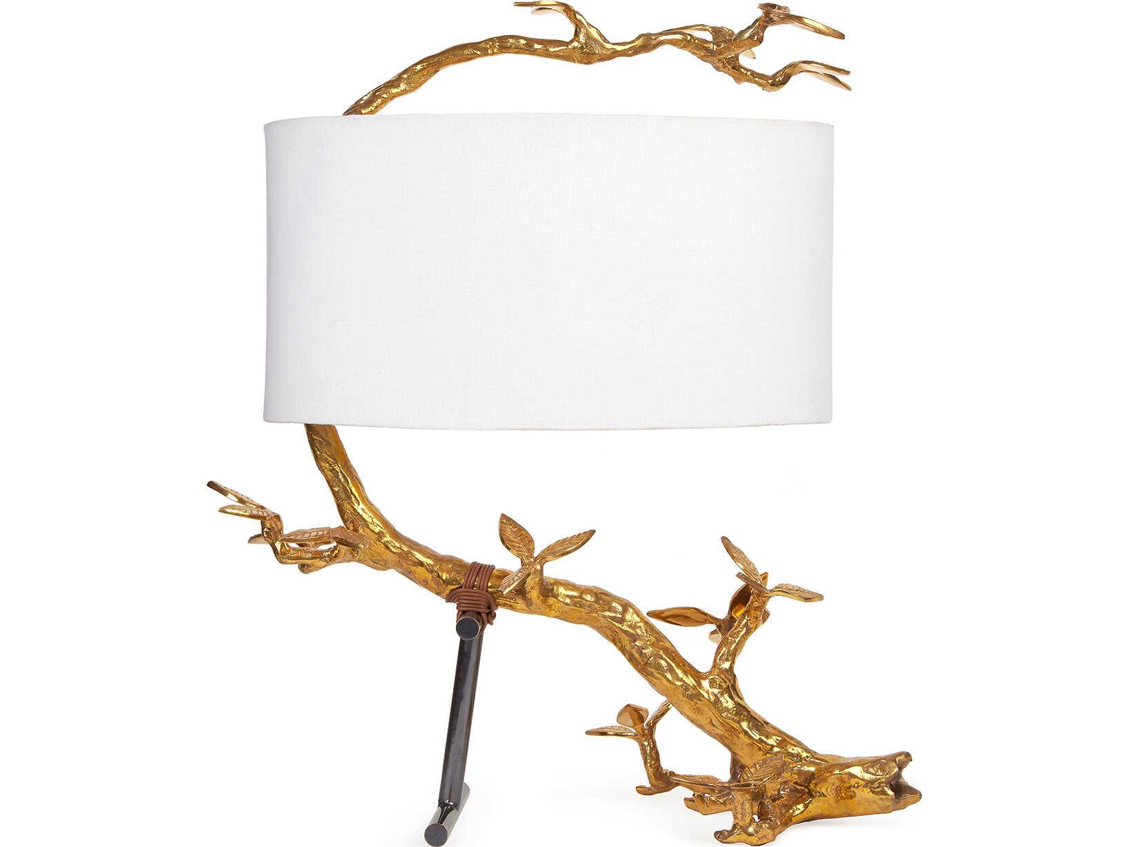 Jonathan Adler Kyoto Blackened Brass Polished White Buffet Lamp