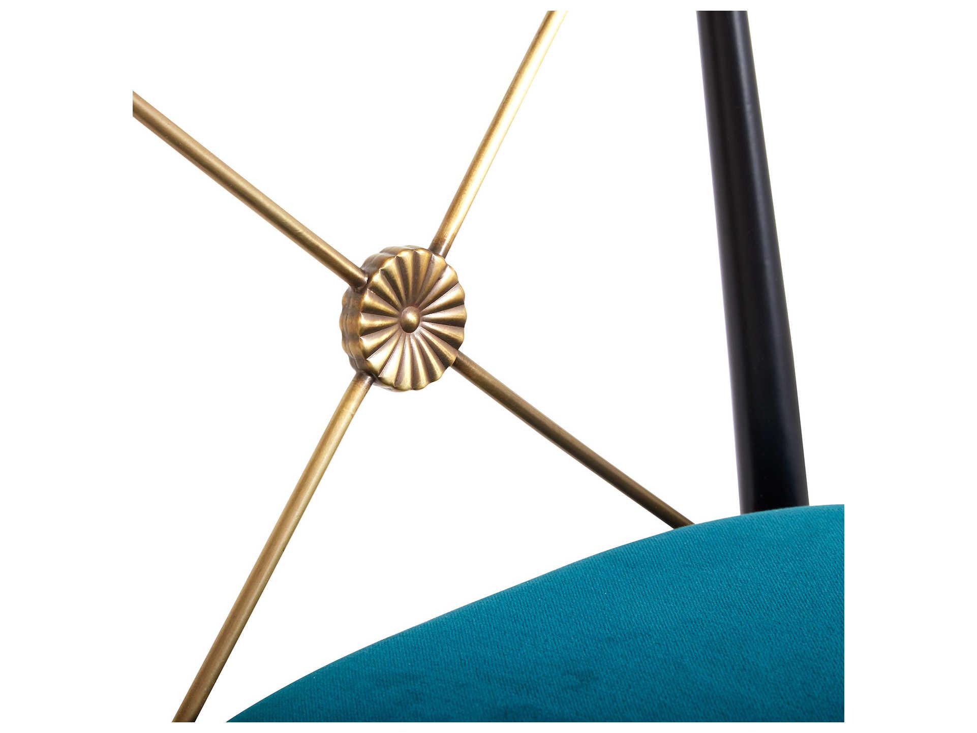 Jonathan Adler Rider Rialto Peacock Black Antique Brass Counter Stool