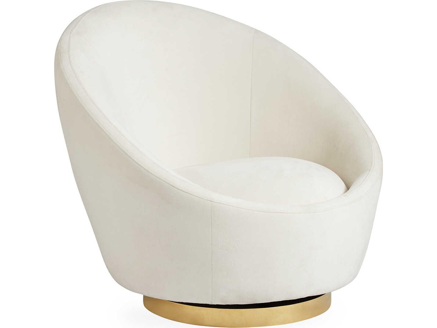 Jonathan Adler Ether Swivel White Accent Chair