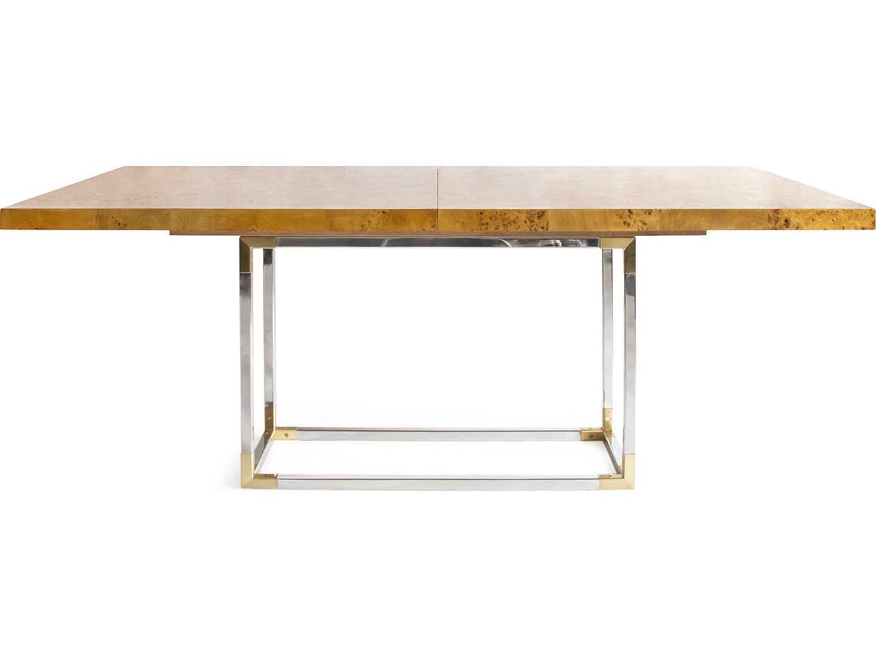 Jonathan Adler Bond Rectangular Wood Burled Mappa Dining Table