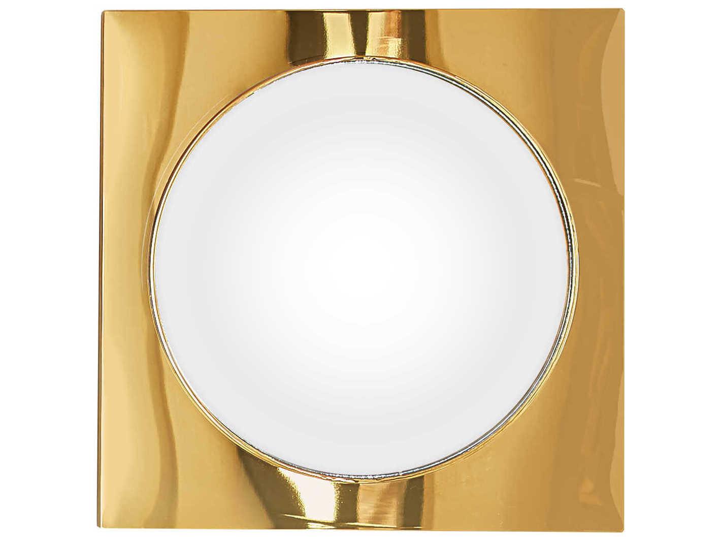 Jonathan Adler Globo Polished Brass Square Wall Mirror
