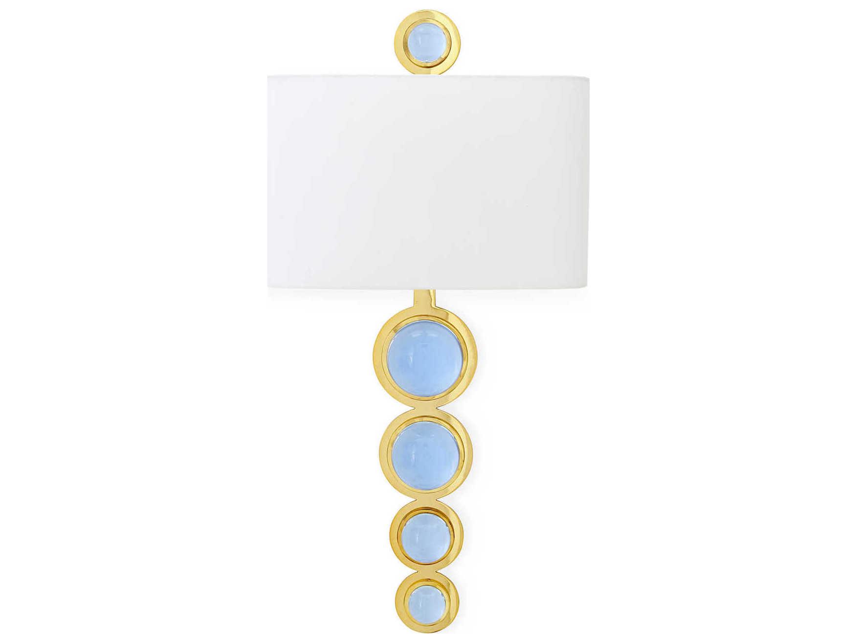 Jonathan Adler Globo 1-Light Polished Brass Blue Acrylic Wall Sconce
