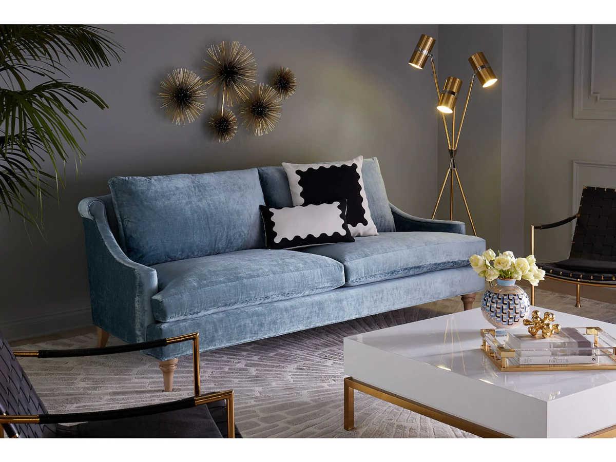 Jonathan Adler Caracas Soft Brass Polished Nickel Floor Lamp