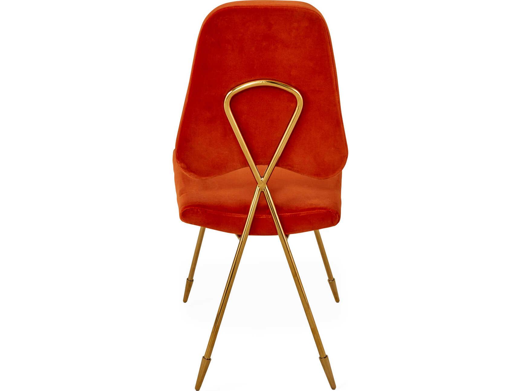 Jonathan Adler Maxime Orange Upholstered Armless Dining Chair