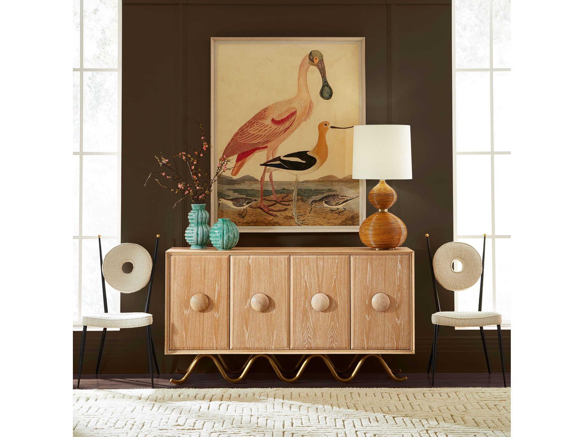 Jonathan Adler Riviera Brass White Buffet Lamp