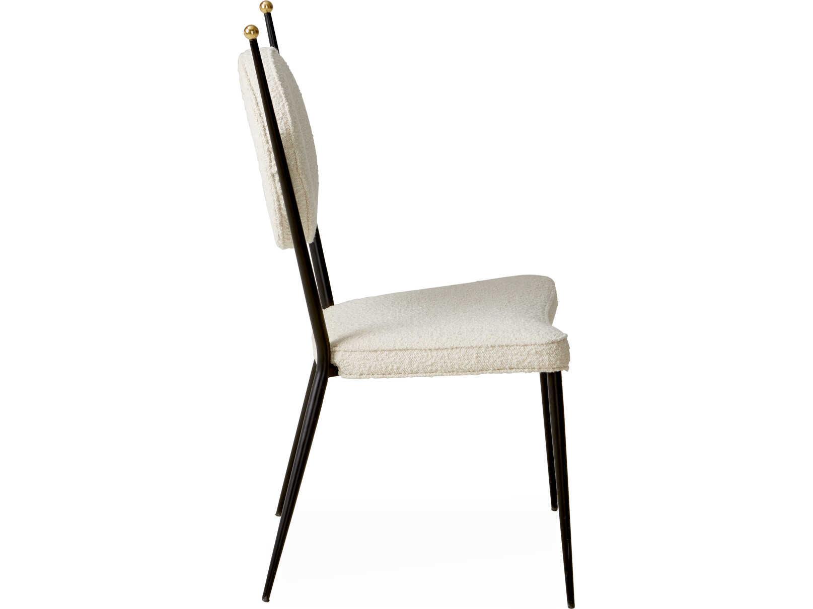 Jonathan Adler Rondo White Upholstered Armless Dining Chair
