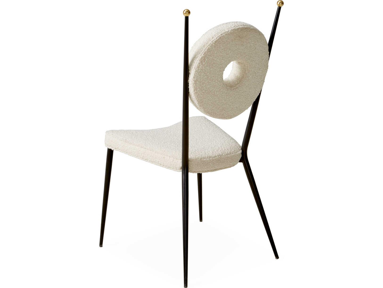 Jonathan Adler Rondo White Upholstered Armless Dining Chair