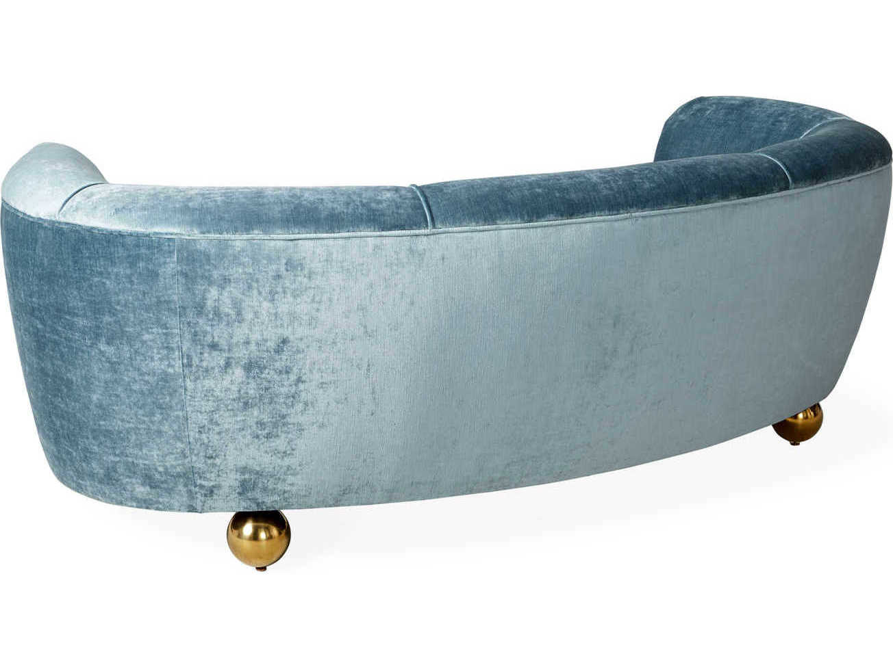 Jonathan Adler Parker Brussels Powder Blue Brass Orb Gold Sofa