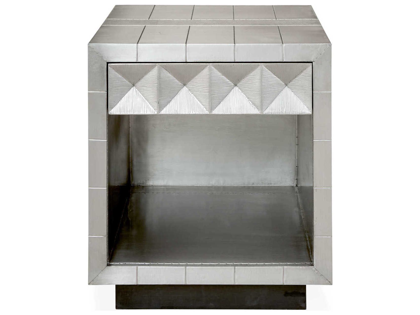 Jonathan Adler Talitha 1-Drawer Silver Nightstand