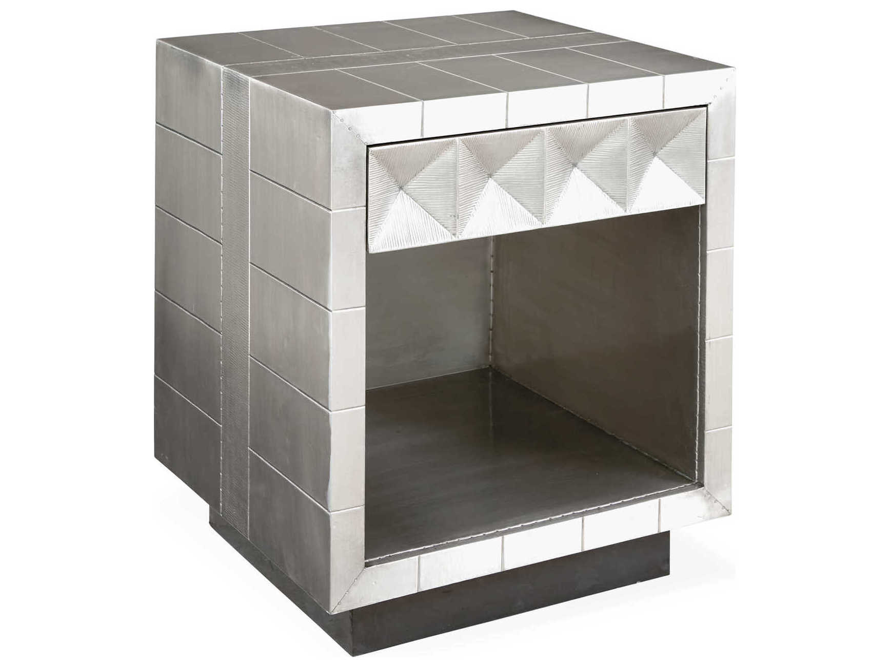 Jonathan Adler Talitha 1-Drawer Silver Nightstand