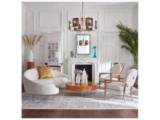 Jonathan Adler Ether White Upholstered Sofa