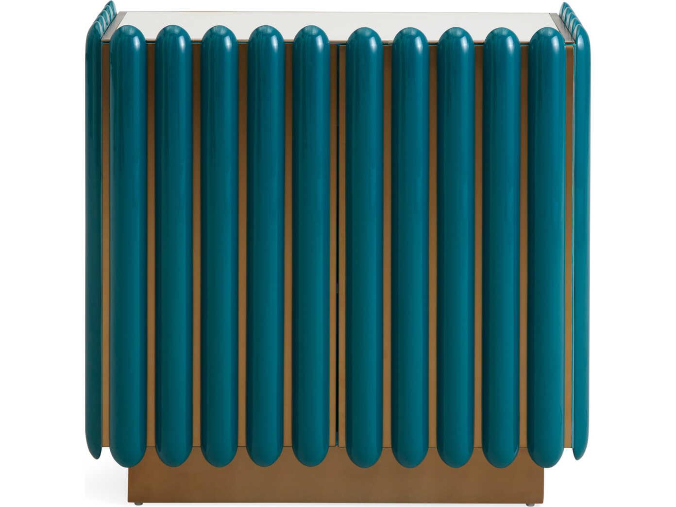 Jonathan Adler Kiki Teal Ivory Blue Accent Chest