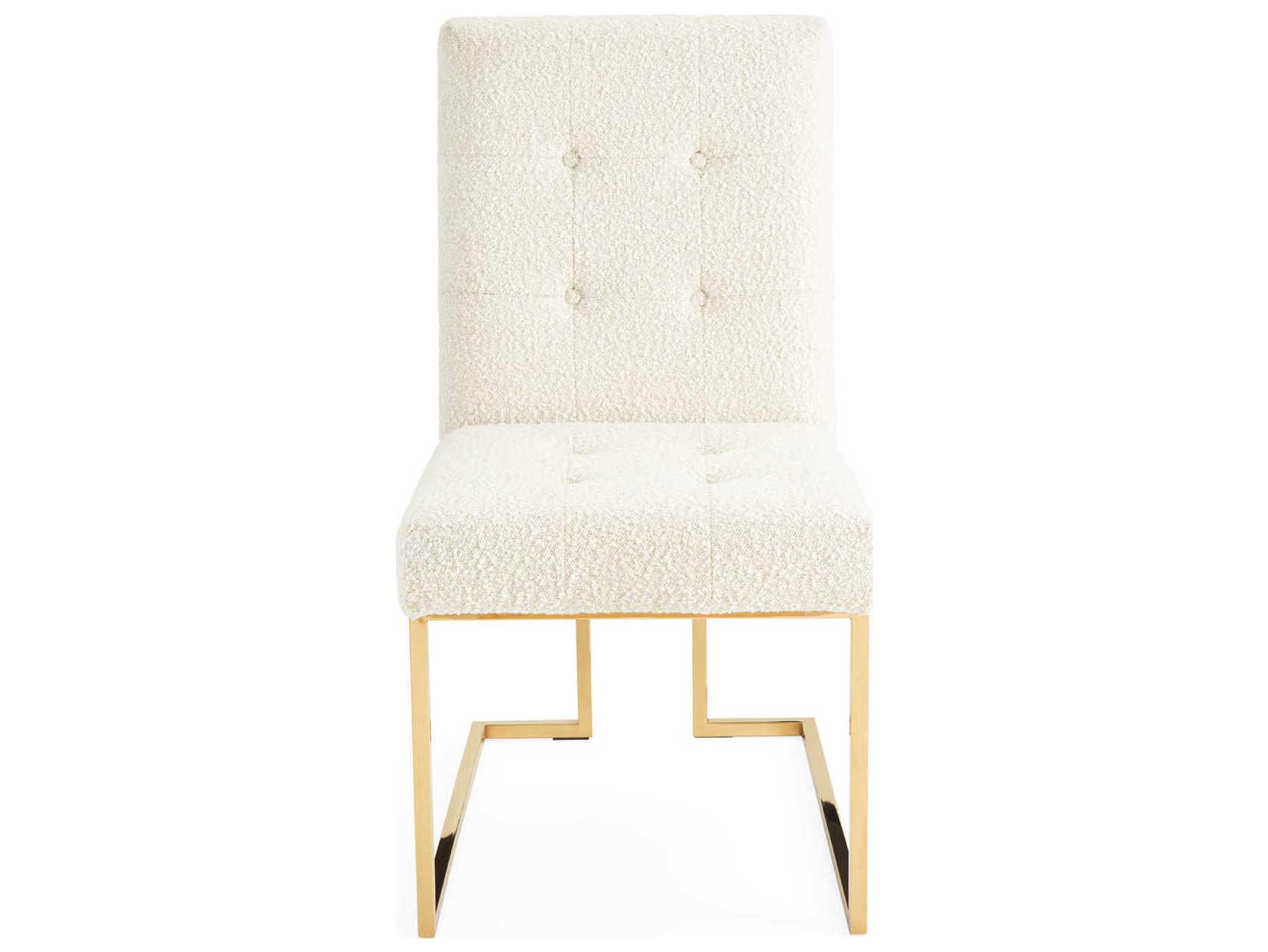 Jonathan Adler Goldfinger Brass Upholstered Side Dining Chair