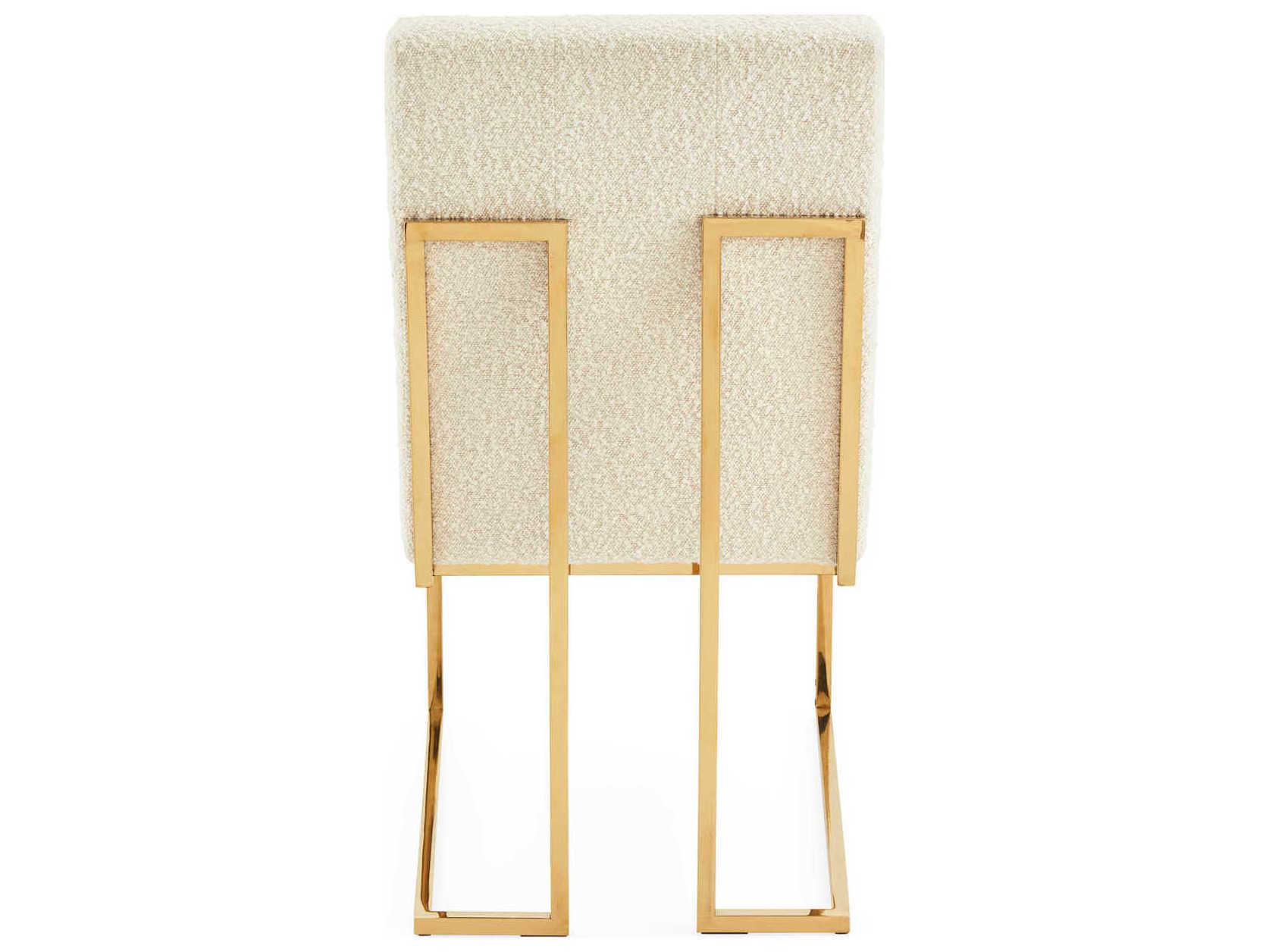 Jonathan Adler Goldfinger Brass Upholstered Side Dining Chair