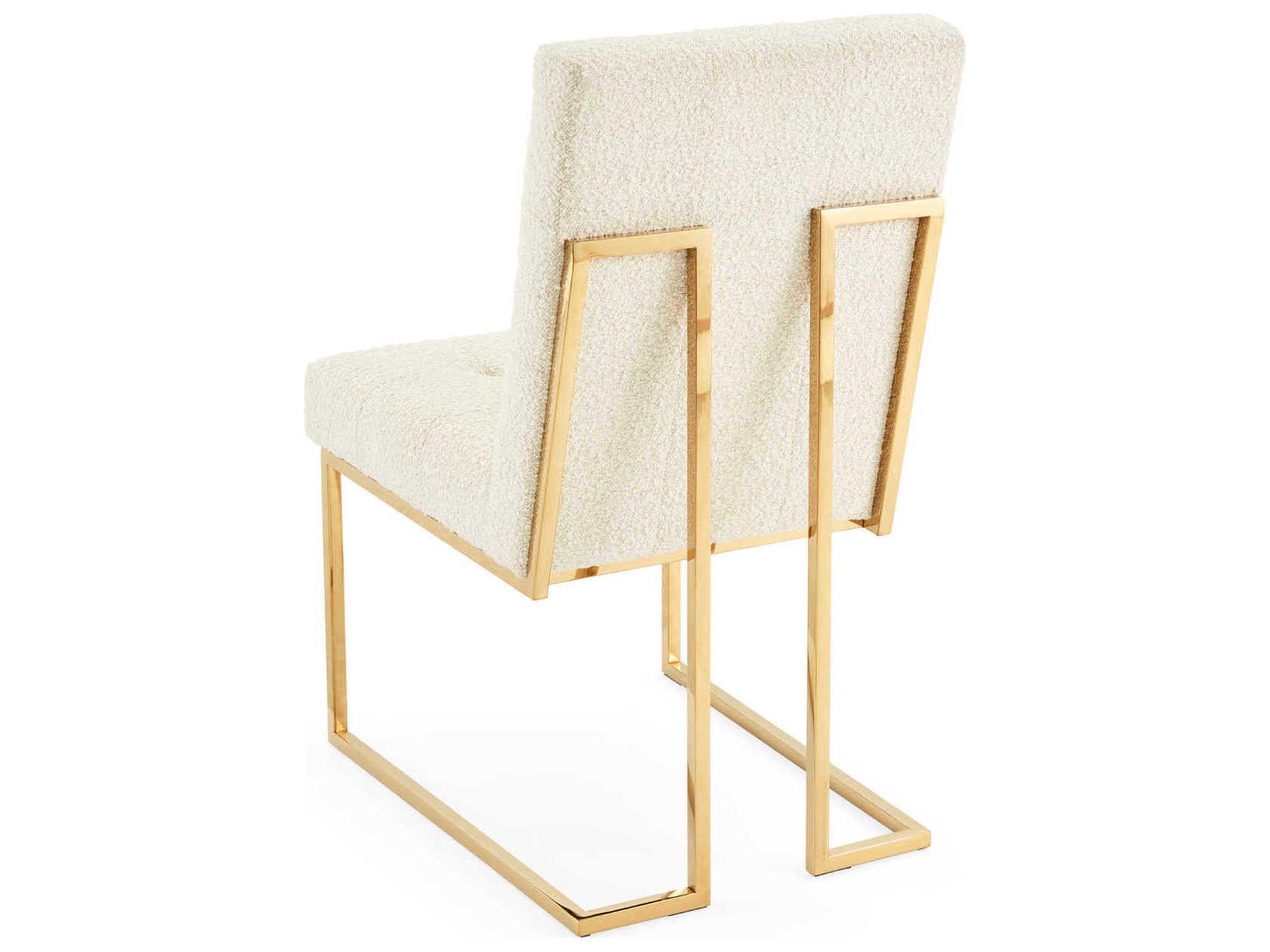Jonathan Adler Goldfinger Brass Upholstered Side Dining Chair