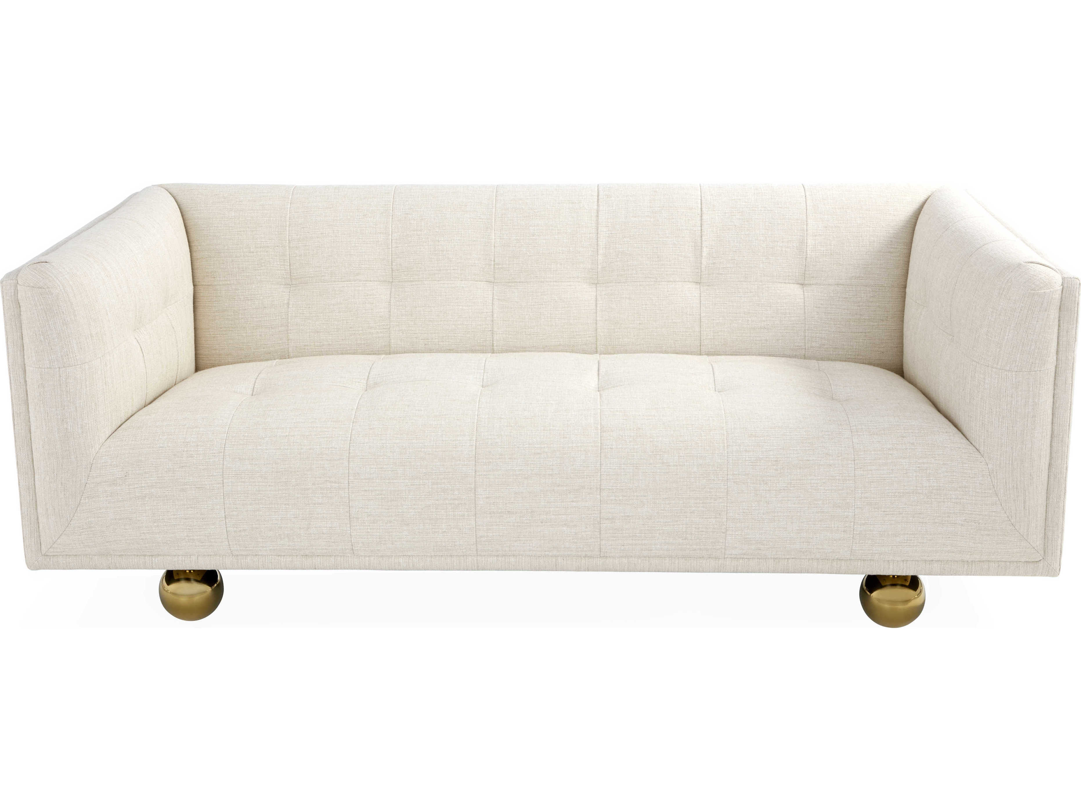 Jonathan Adler Claridge Tufted Belfast Stone White Upholstered Sofa
