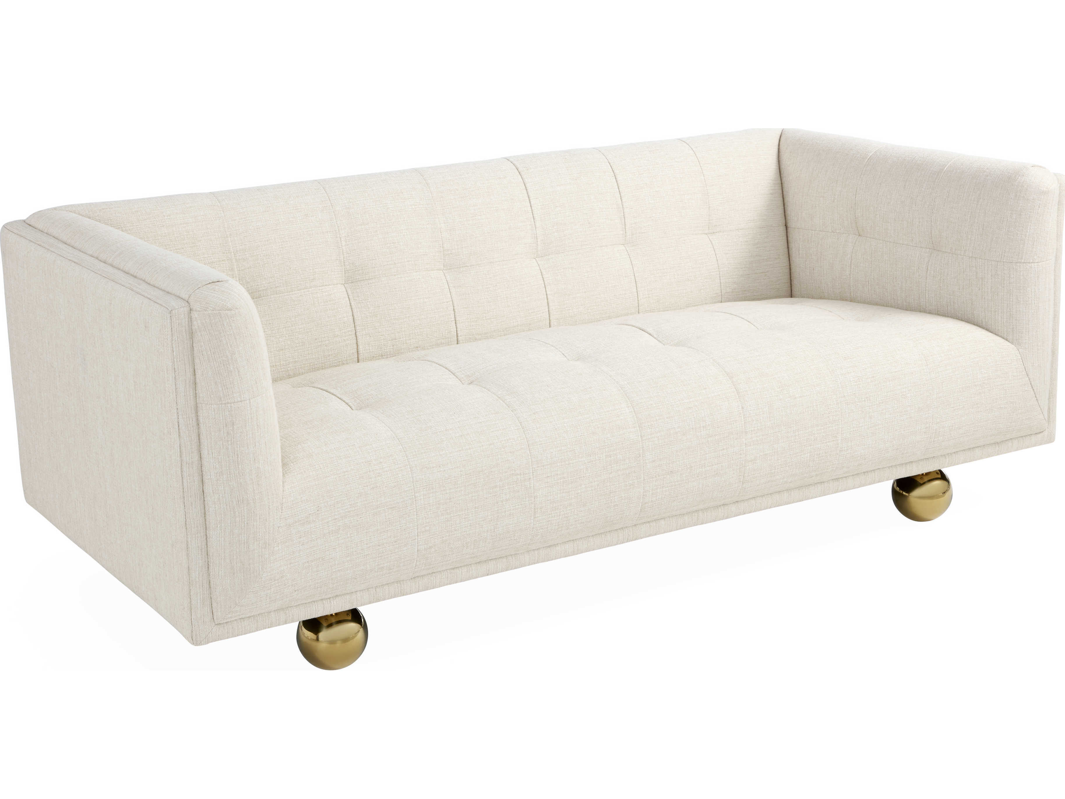 Jonathan Adler Claridge Tufted Belfast Stone White Upholstered Sofa