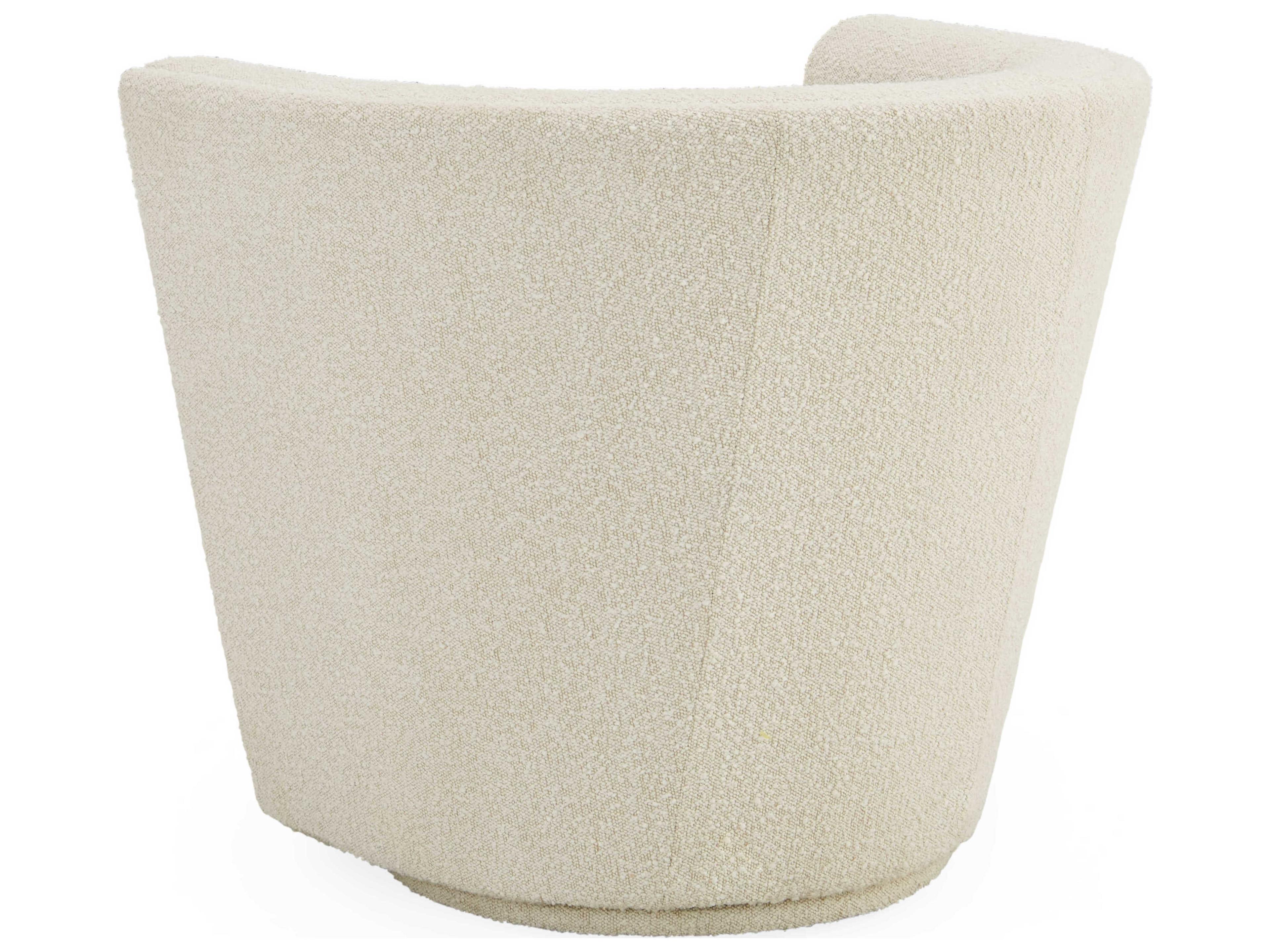 Jonathan Adler Maxime Swivel White Fabric Accent Chair