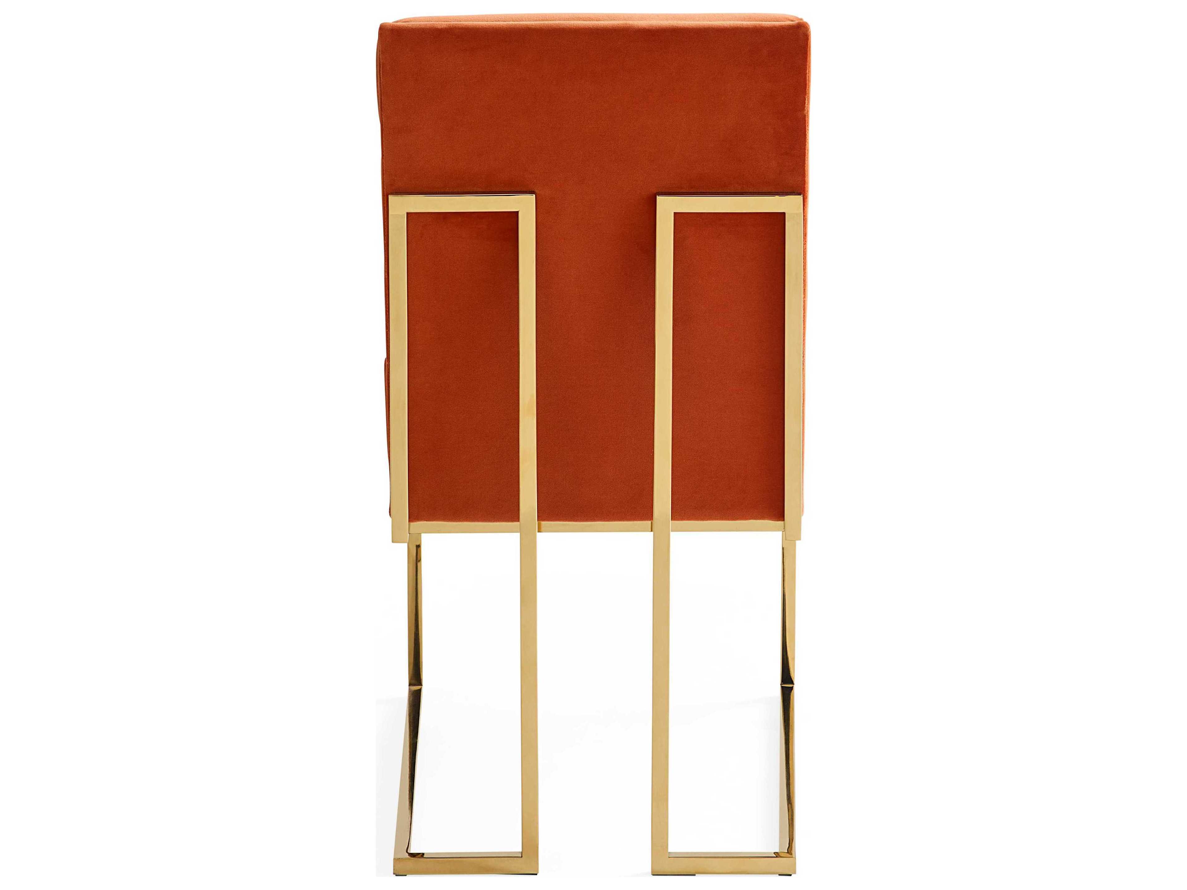 Jonathan Adler Channeled Goldfinger Orange Side Dining Chair