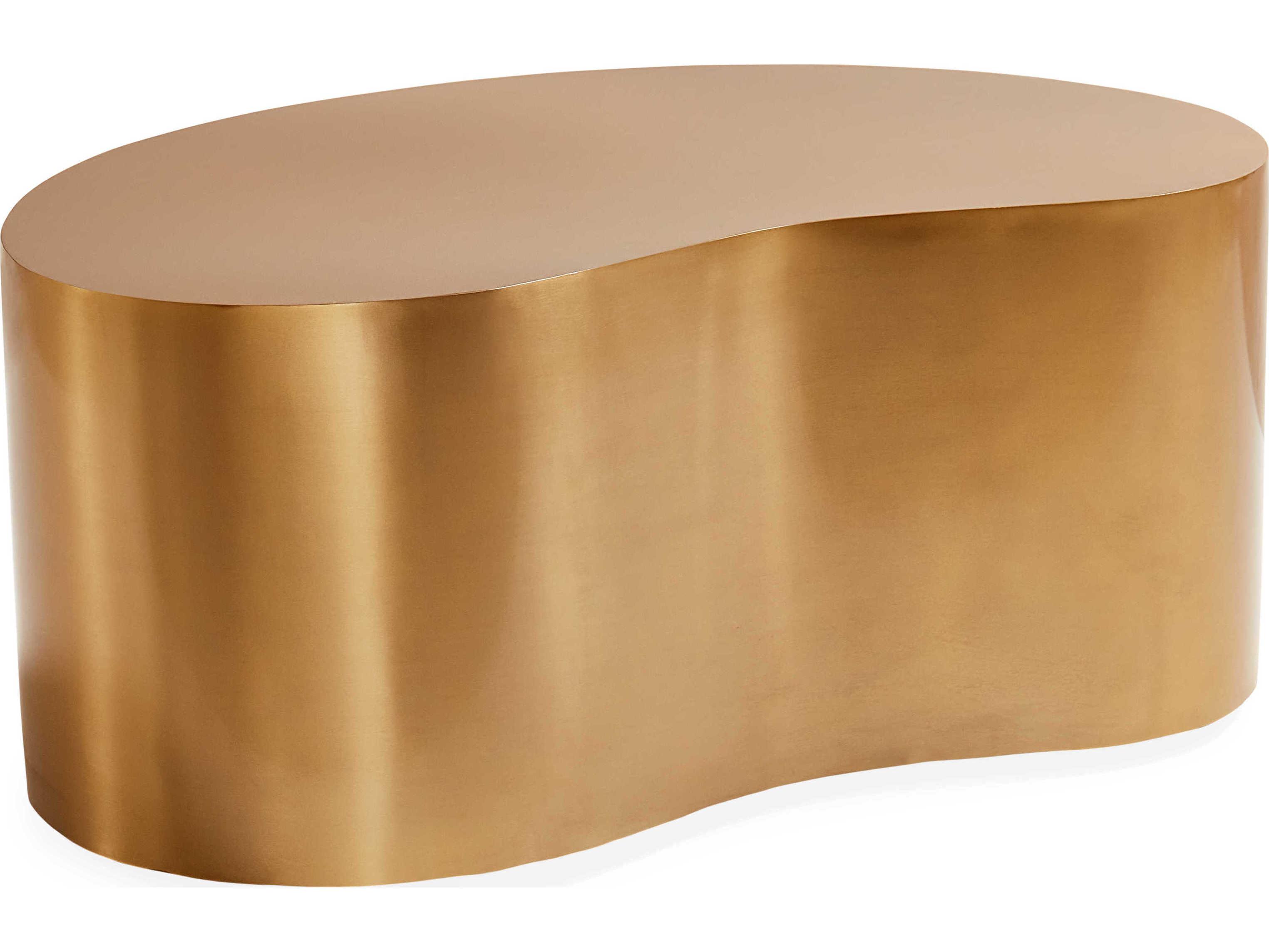 Jonathan Adler Kidney Metal Antique Brass Coffee Table