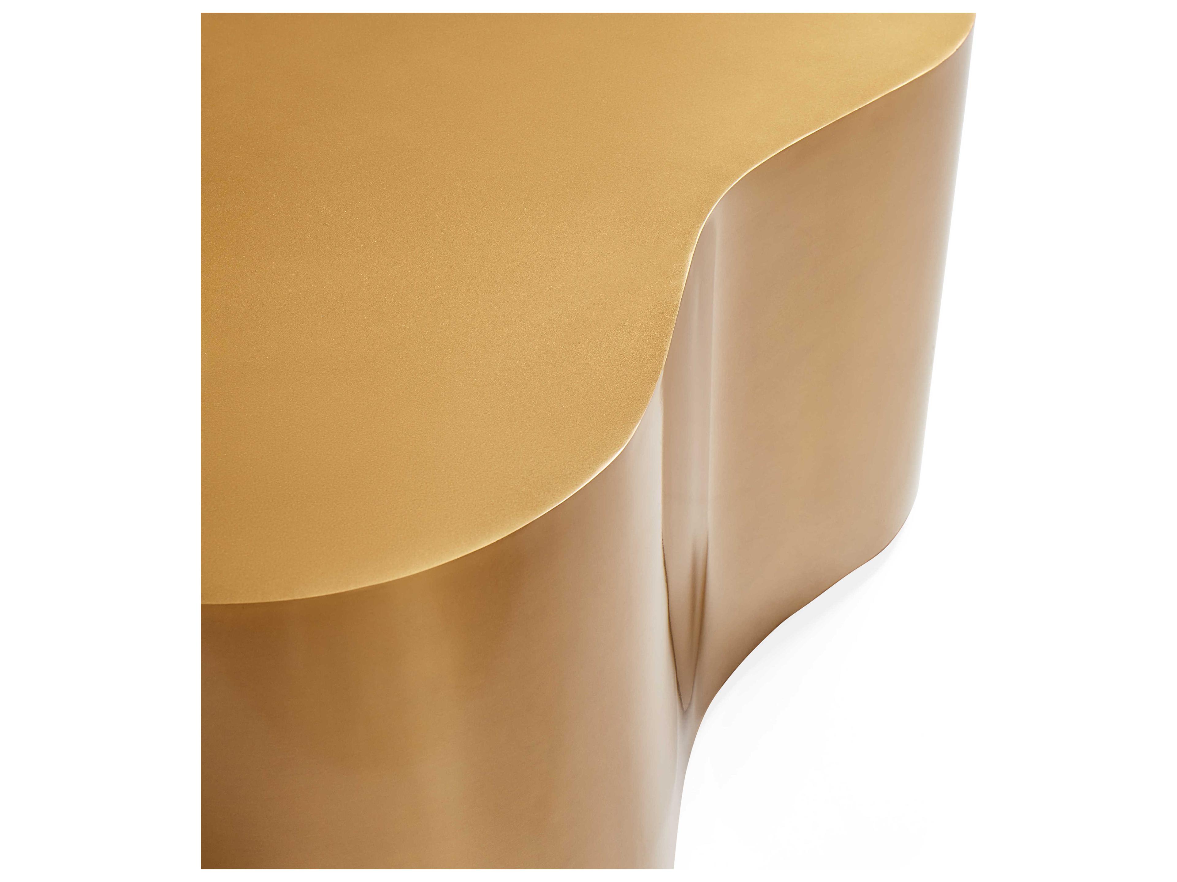 Jonathan Adler Kidney Metal Antique Brass Coffee Table