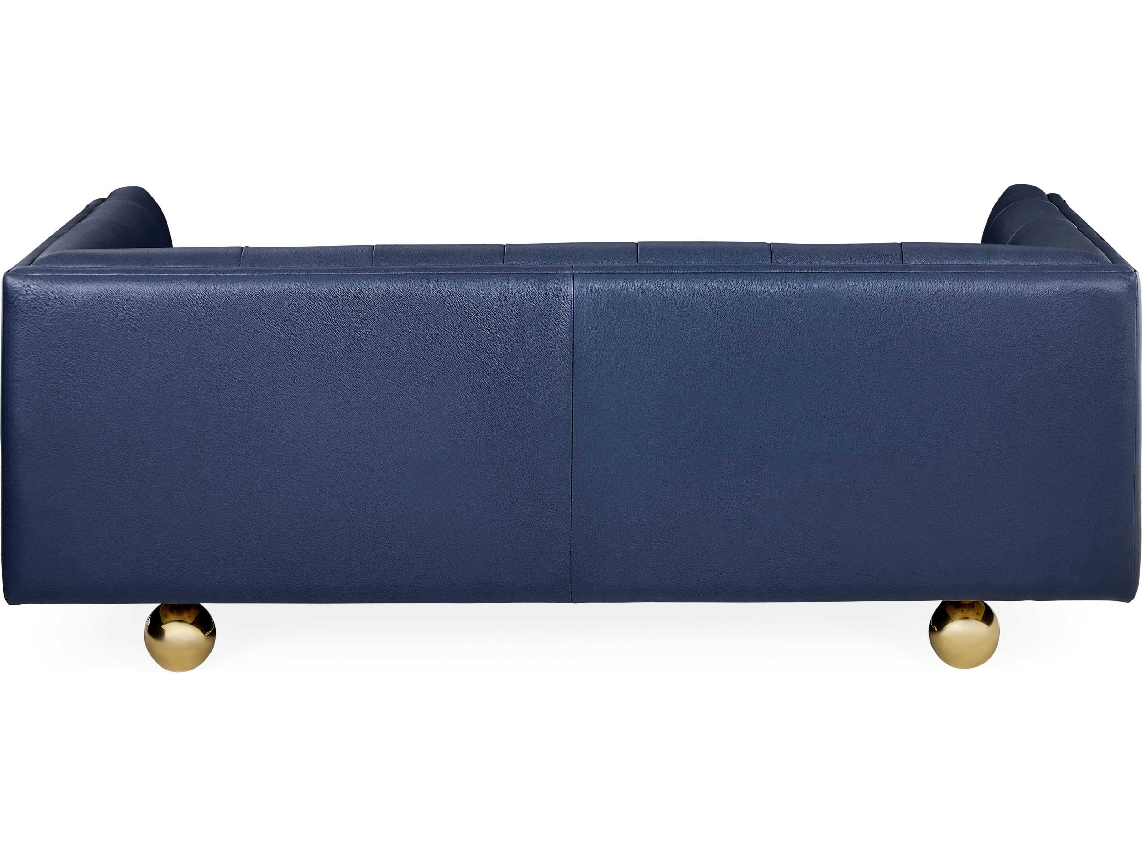 Jonathan Adler Claridge Tufted Oxford Navy Blue Leather Sofa