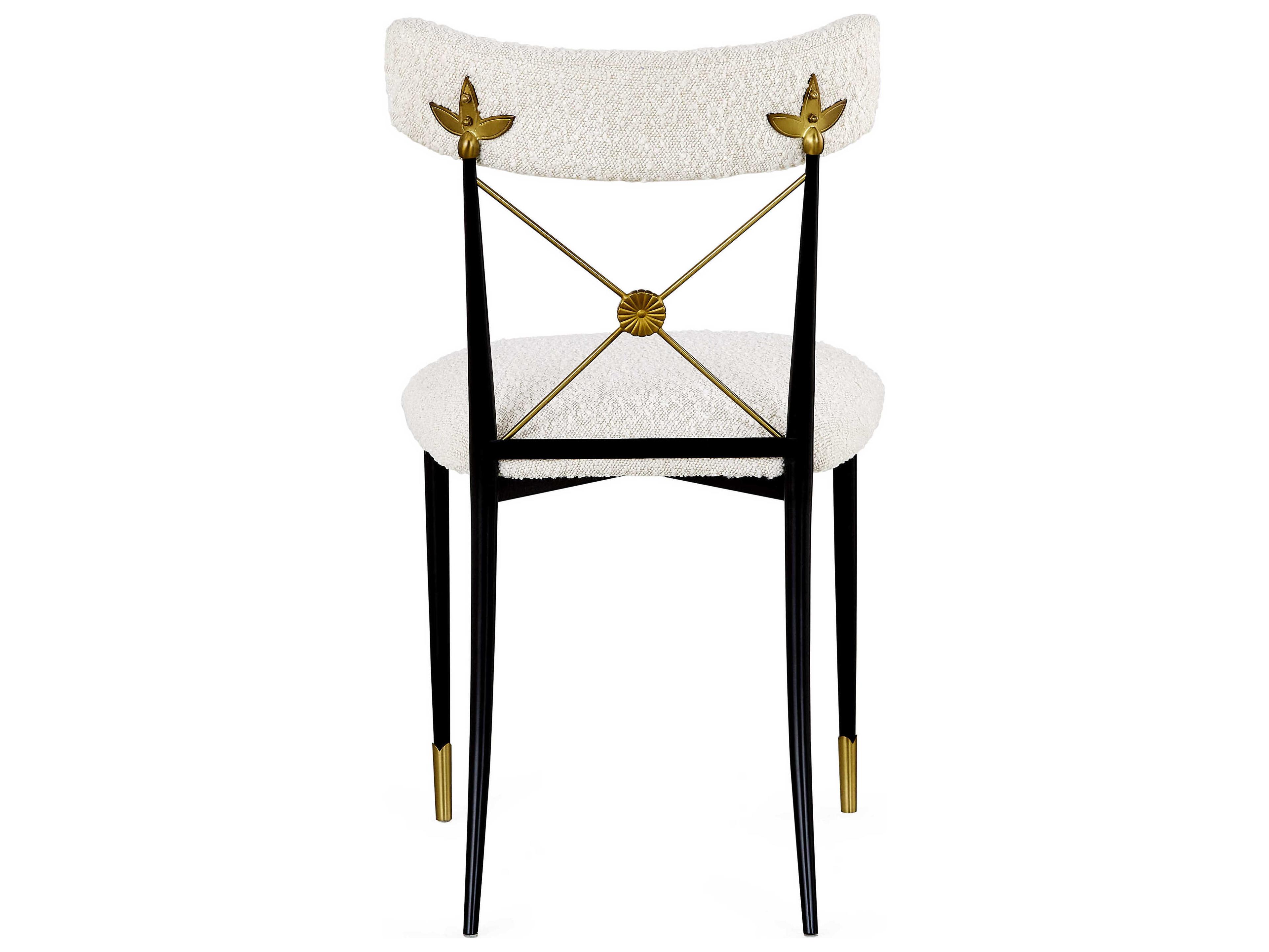 Jonathan Adler Rider Fabric White Upholstered Side Dining Chair