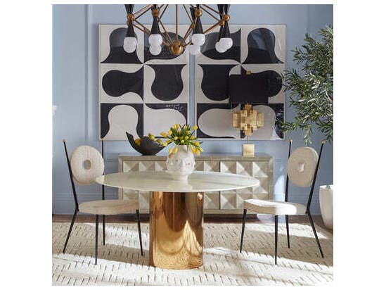 Jonathan Adler Alphaville Round Marble Dining Table