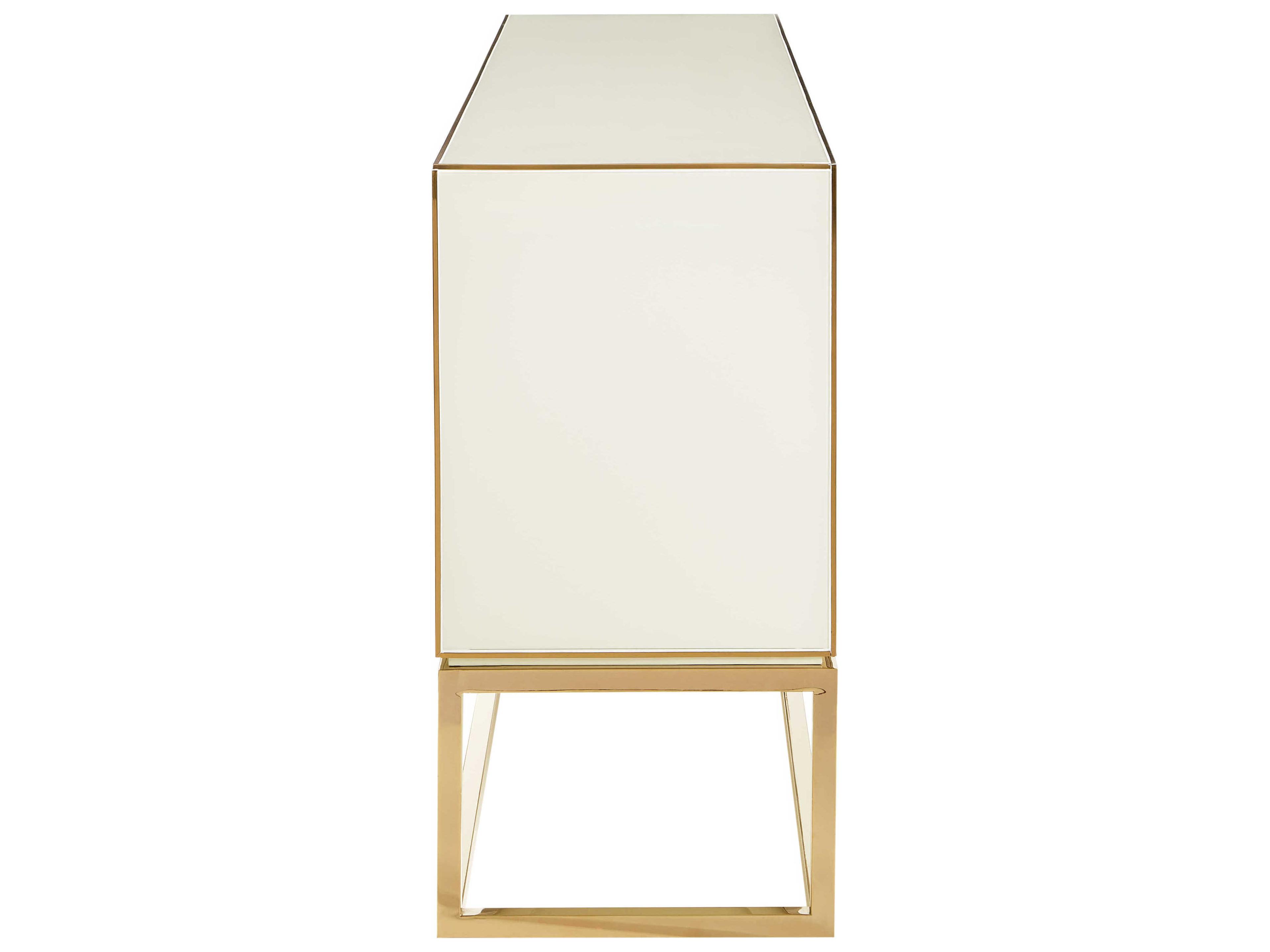 Jonathan Adler Op Art 64" Charcoal & Ivory Polished Brass Credenza Sideboard