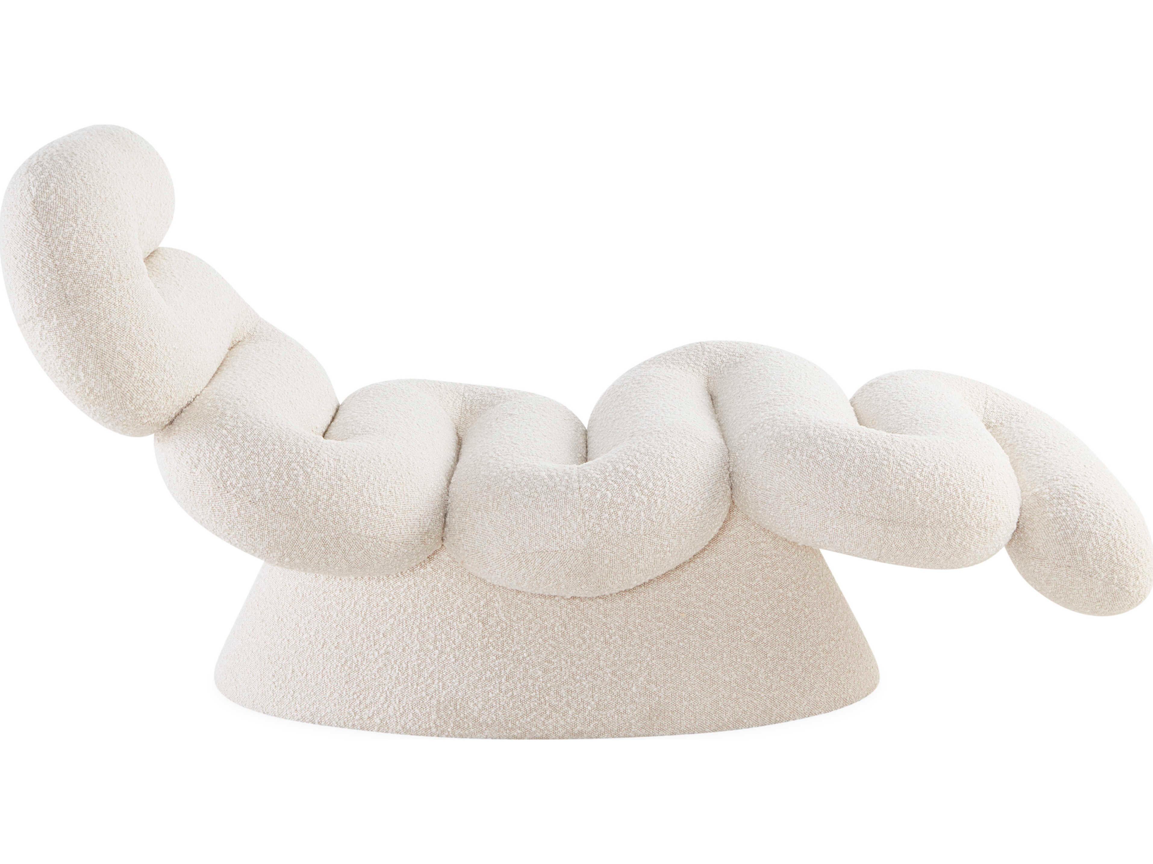 Jonathan Adler Serpentine Olympus Oatmeal White Upholstered Chaise