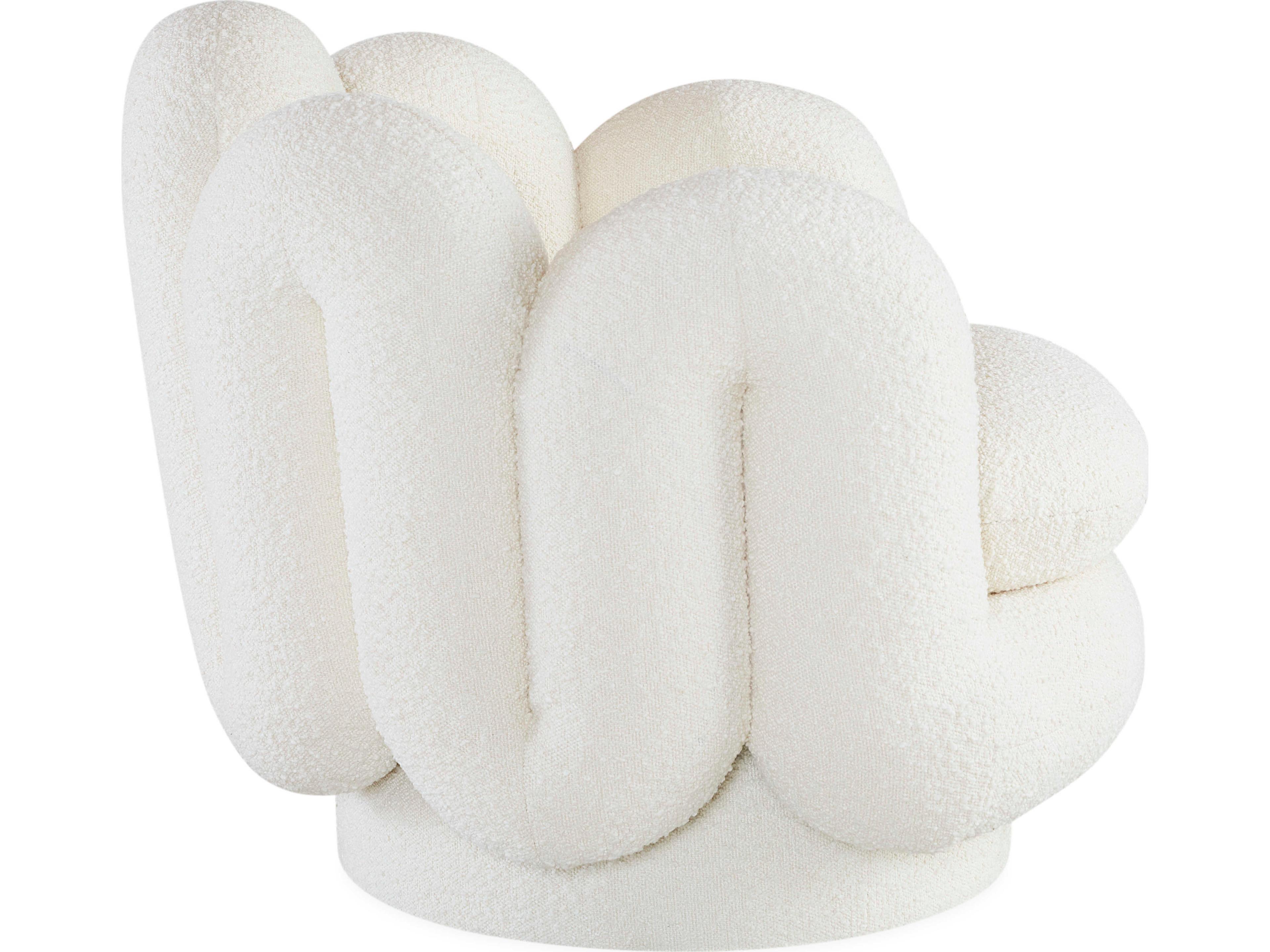 Jonathan Adler Serpentine Swivel White Accent Chair