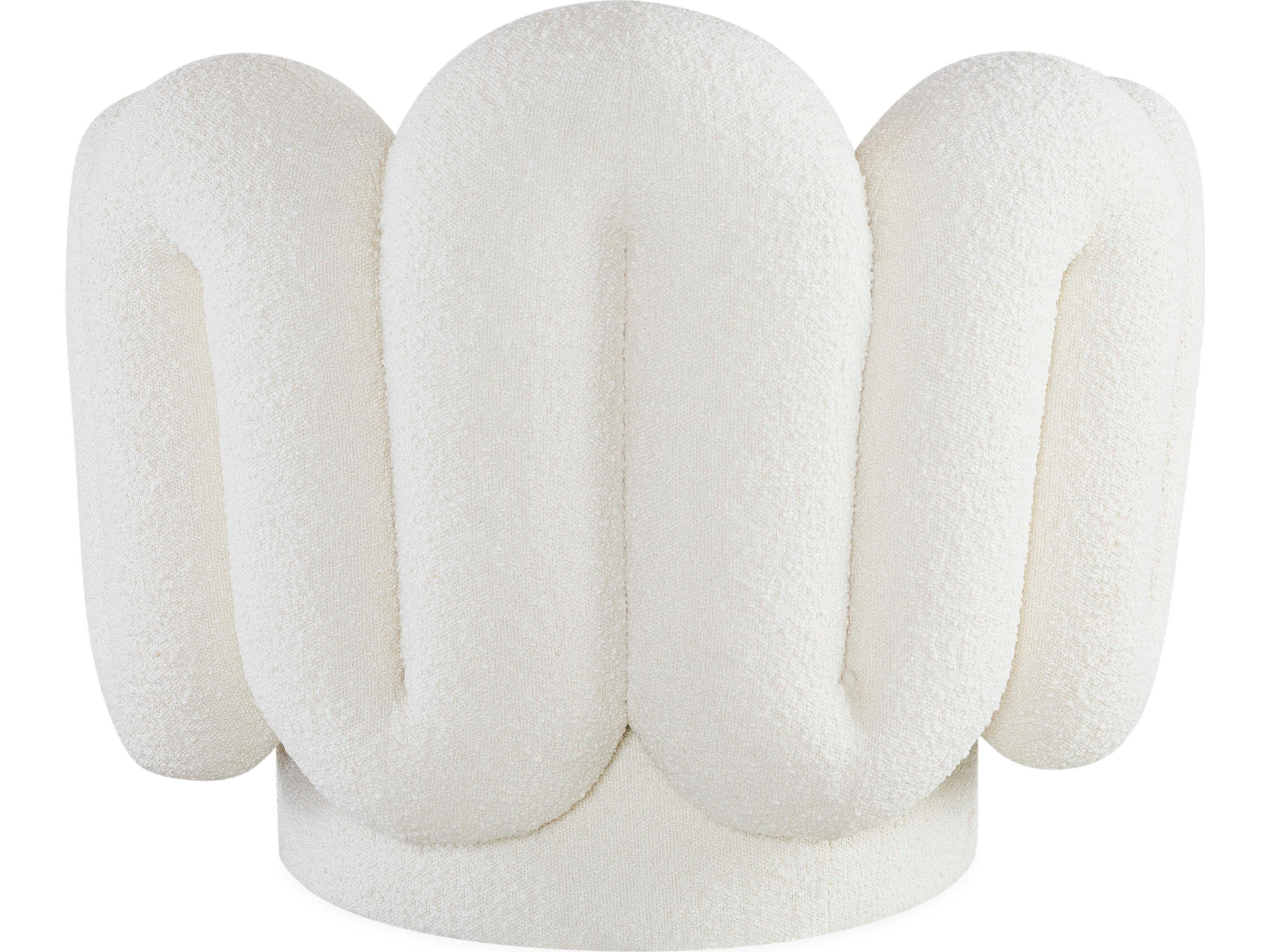 Jonathan Adler Serpentine Swivel White Accent Chair