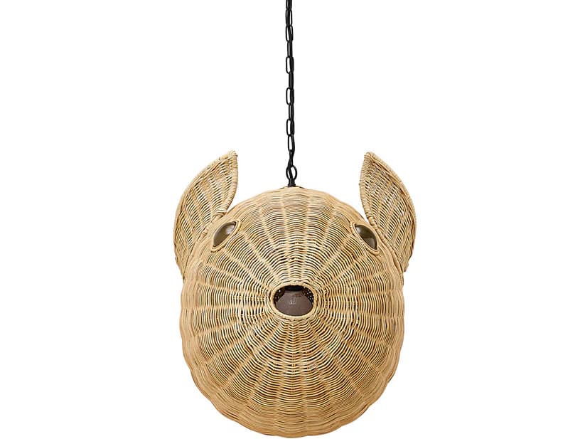 Jonathan Adler Wicker 1-Light Natural Rattan Brown Pendant