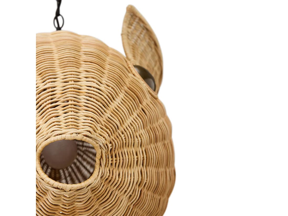 Jonathan Adler Wicker 1-Light Natural Rattan Brown Pendant