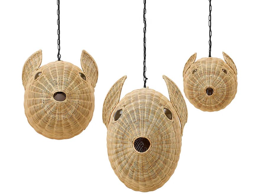 Jonathan Adler Wicker 1-Light Natural Rattan Brown Pendant