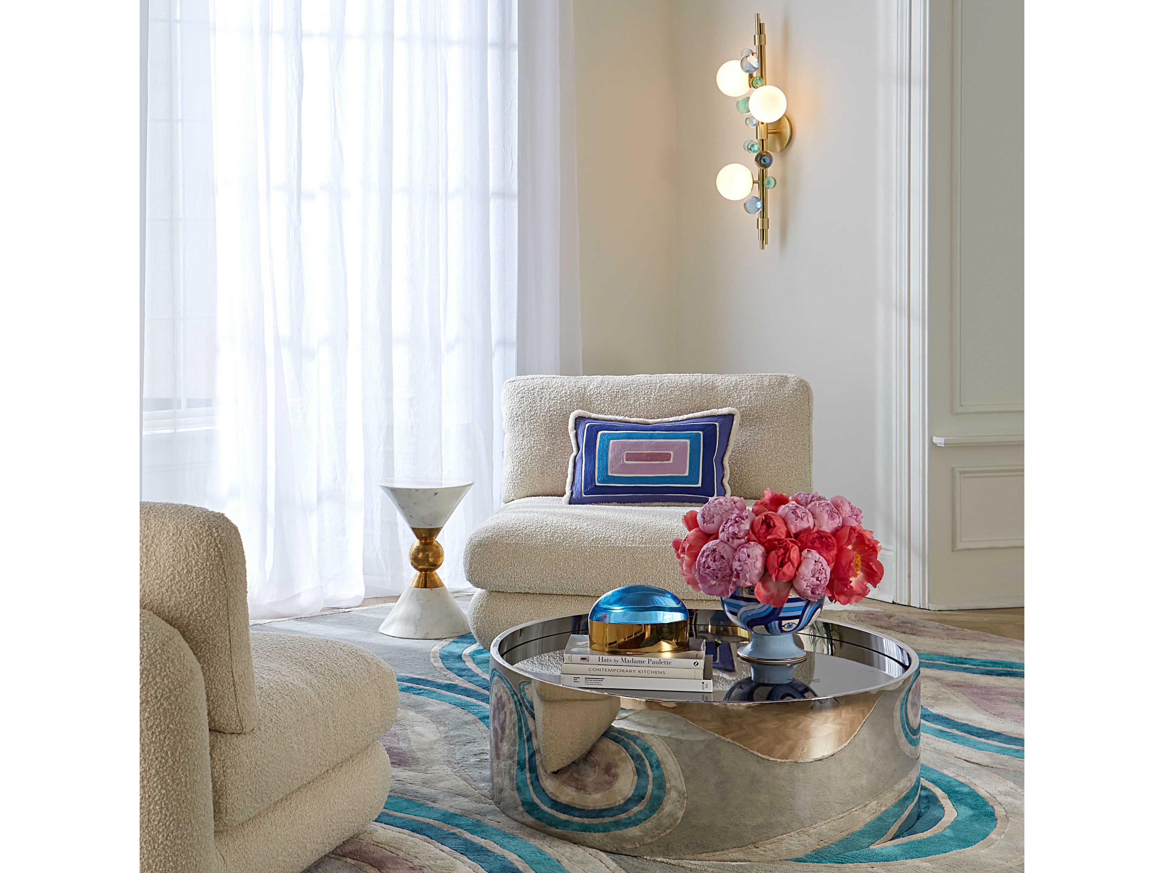 Jonathan Adler Globo 3-Light Brushed Brass Wall Sconce