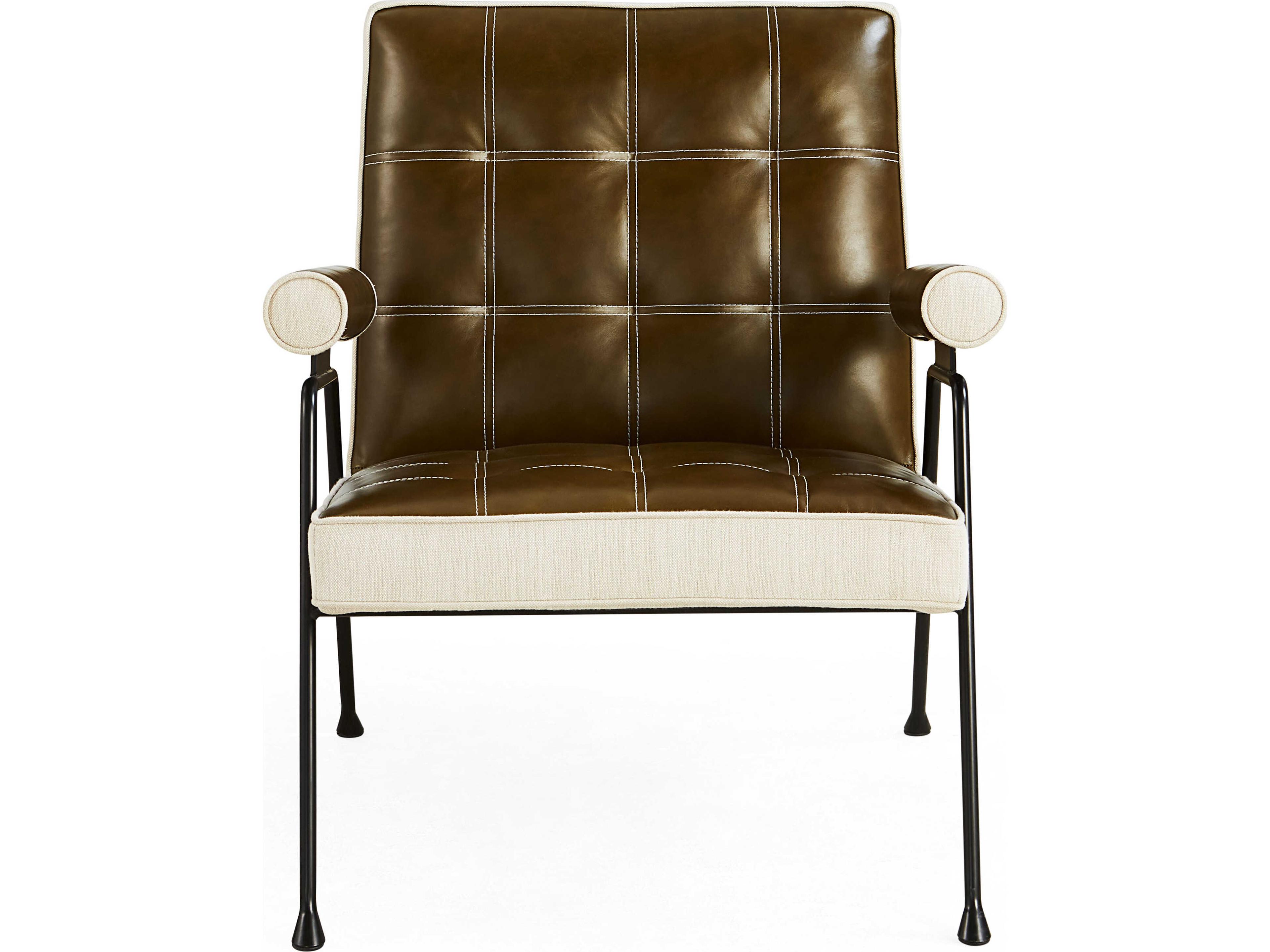 Jonathan Adler Belmondo Black Leather Accent Chair