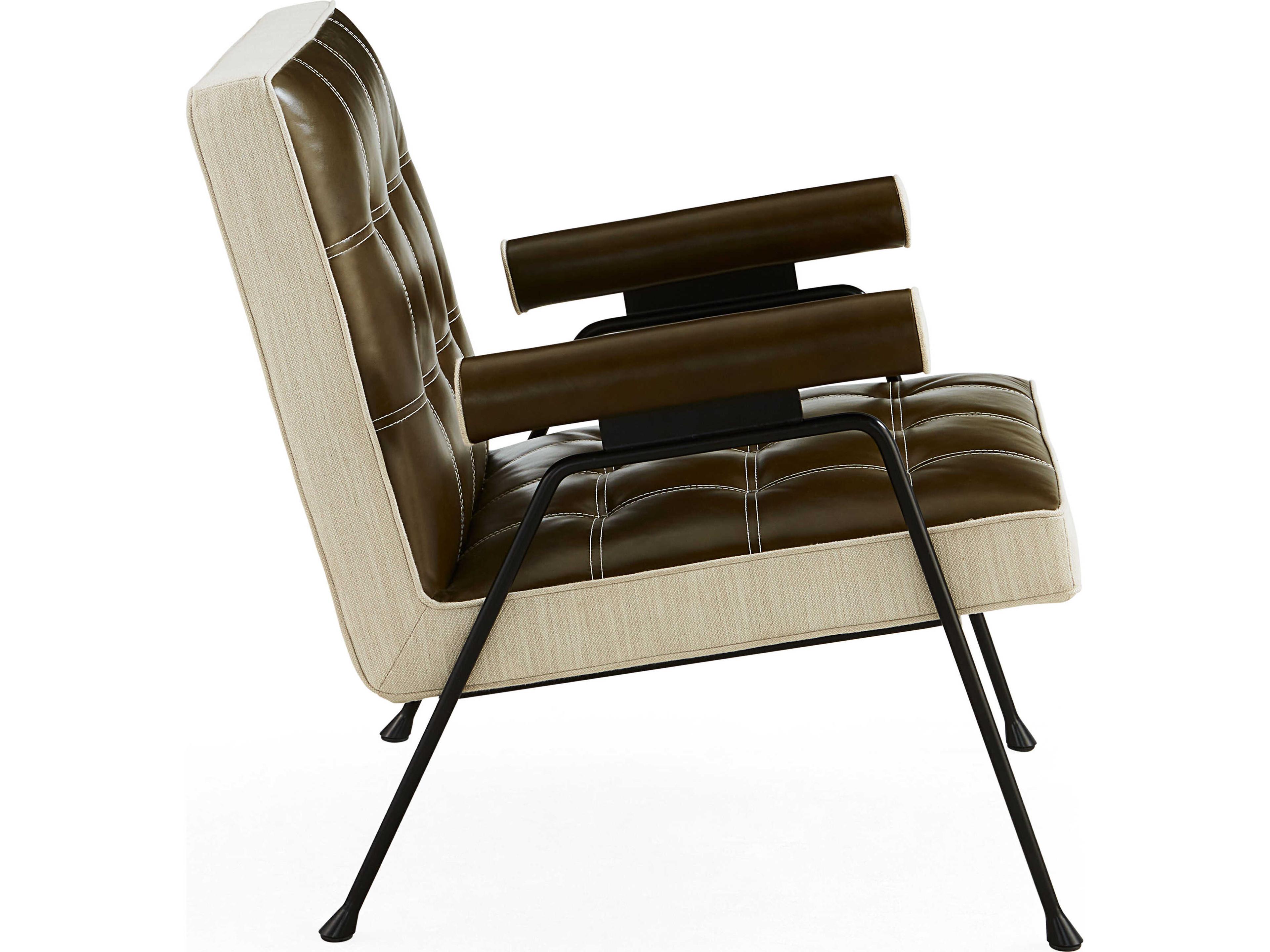 Jonathan Adler Belmondo Black Leather Accent Chair