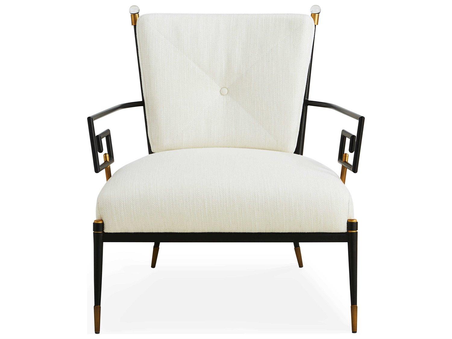 Jonathan Adler Rider White Fabric Accent Chair
