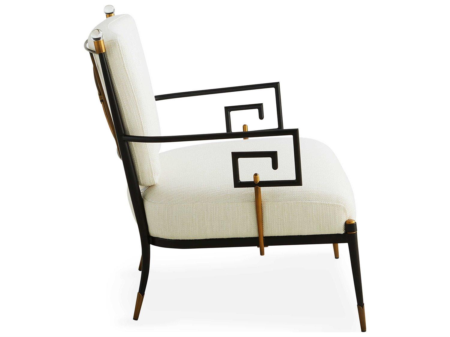 Jonathan Adler Rider White Fabric Accent Chair