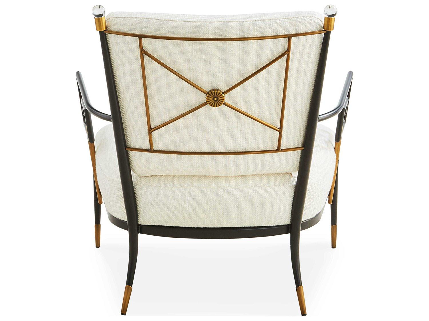 Jonathan Adler Rider White Fabric Accent Chair