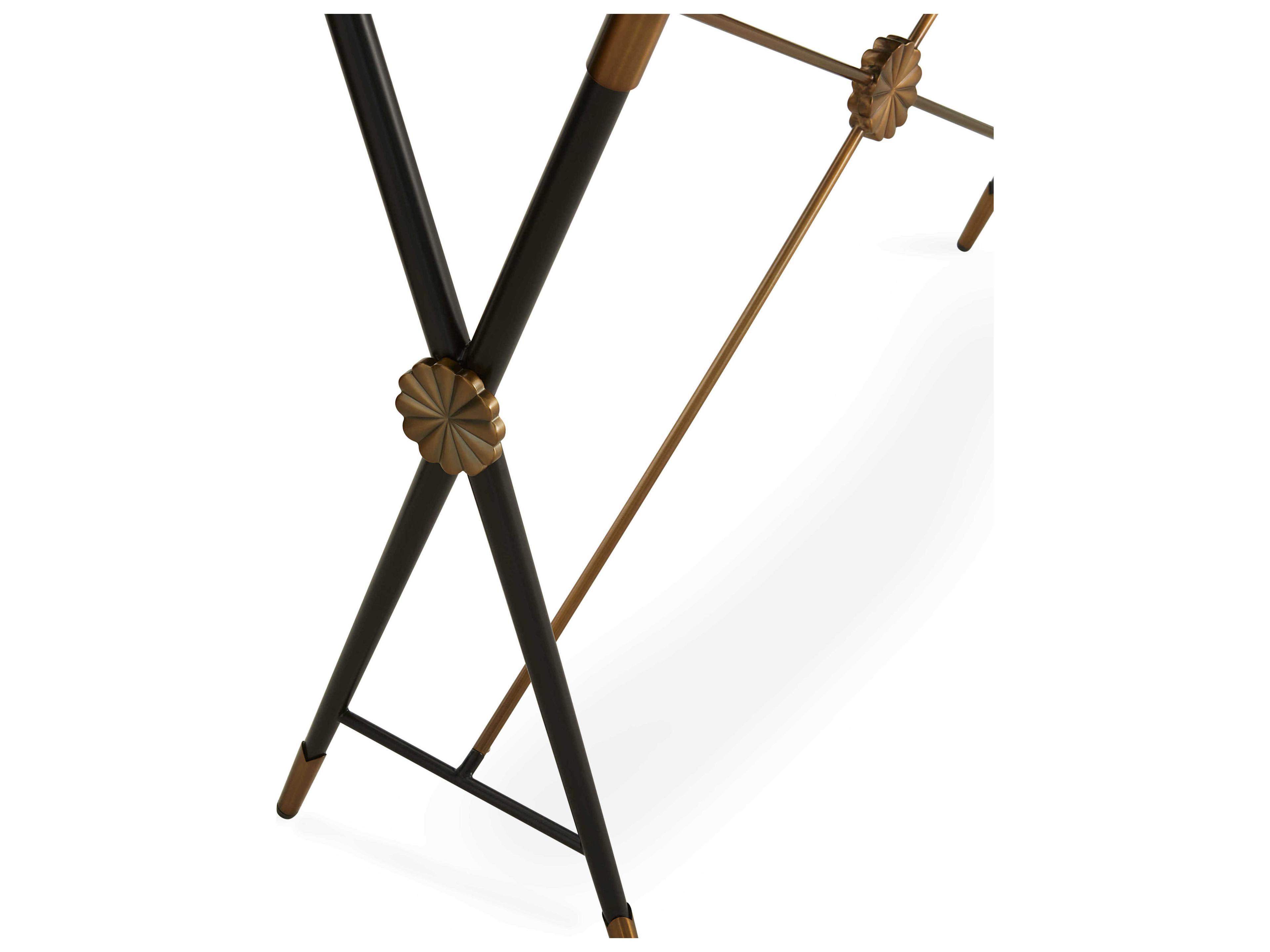 Jonathan Adler Rider Rectangular Glossy Teal Black Antiqued Brass Console Table