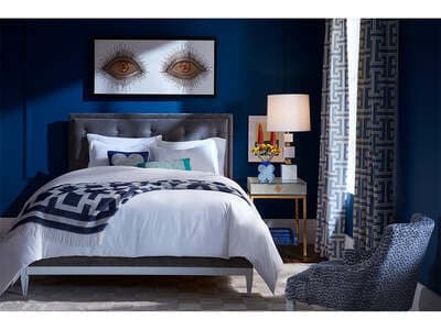 Jonathan Adler Lampert Gray Upholstered King Platform Bed