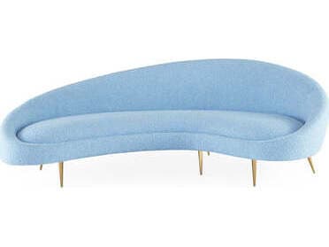 Jonathan Adler Ether Blue Upholstered Sofa