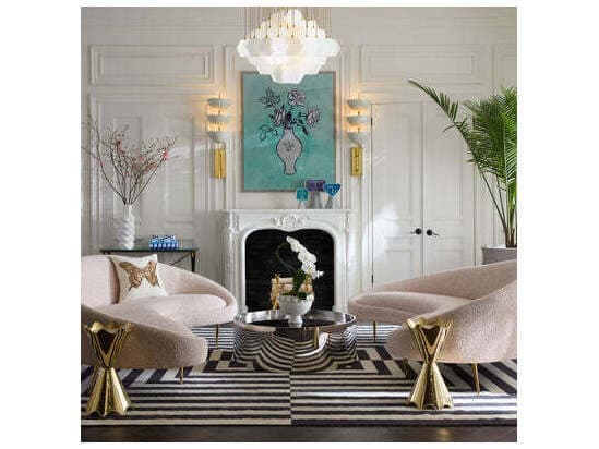 Jonathan Adler Ether Beige Upholstered Sofa