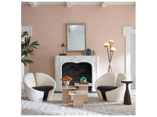 Jonathan Adler Marais Beige Fabric Accent Chair