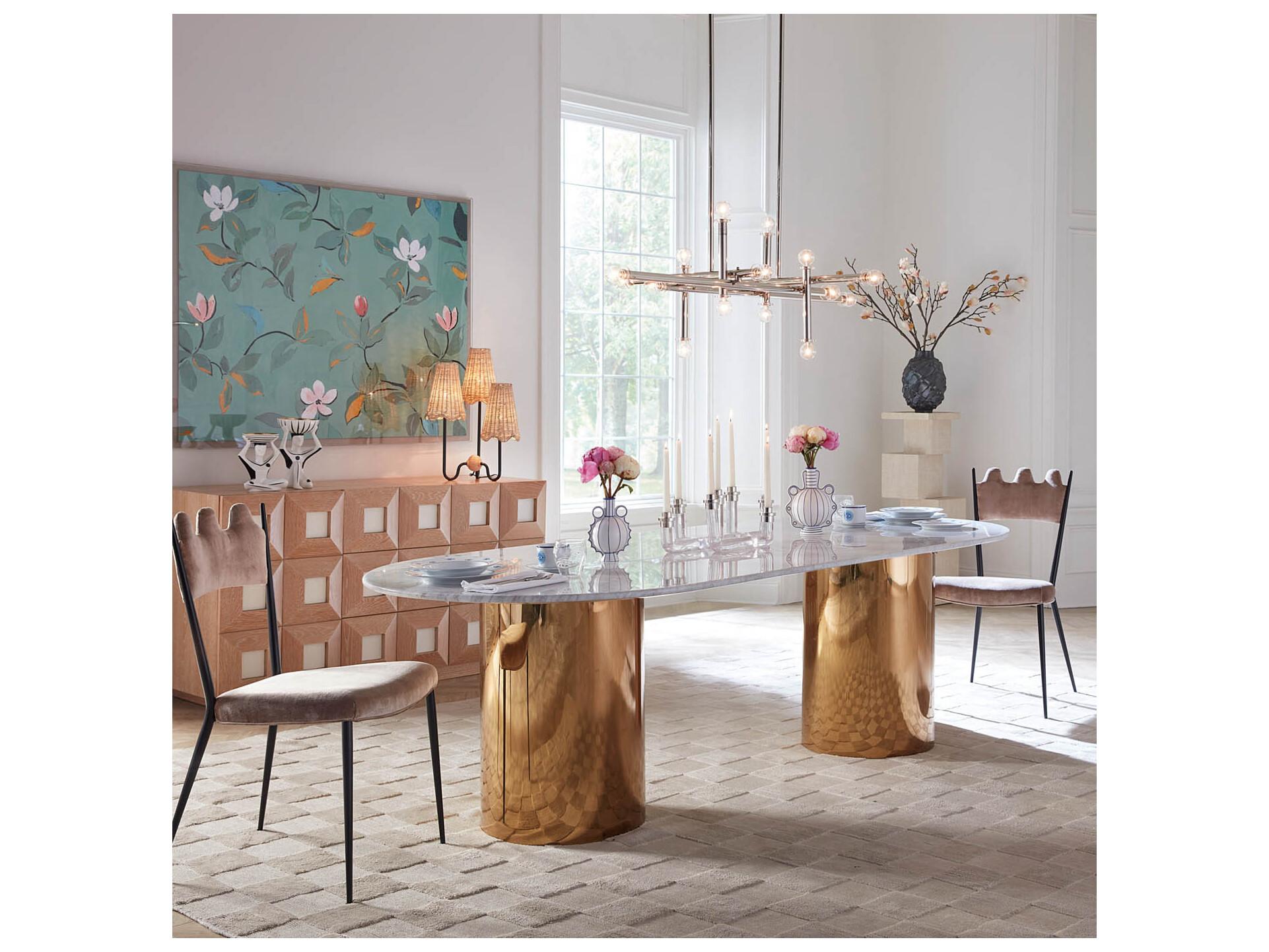 Jonathan Adler Alphaville Oval Marble Dining Table