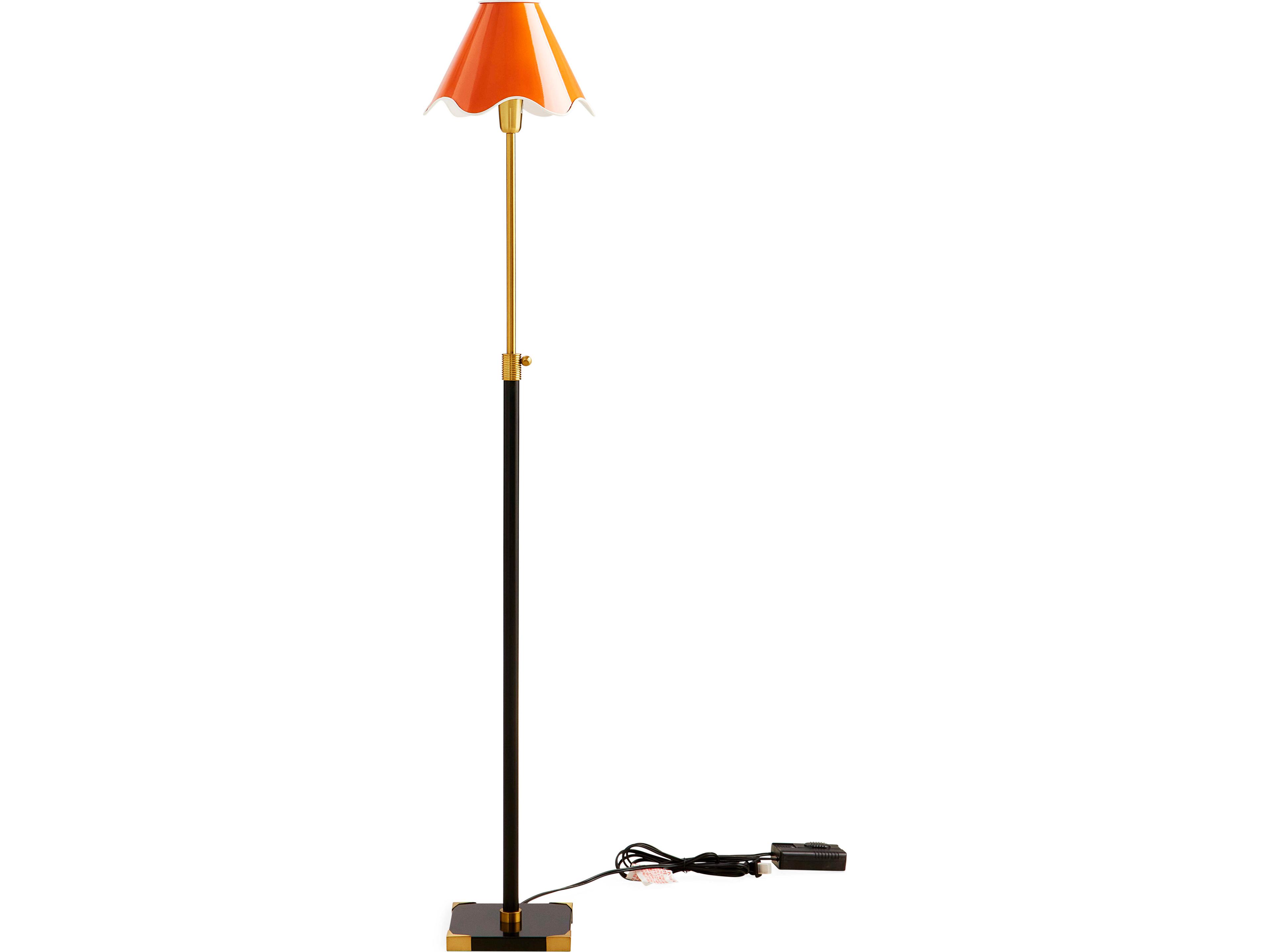 Jonathan Adler Ripple Brass Orange Floor Lamp