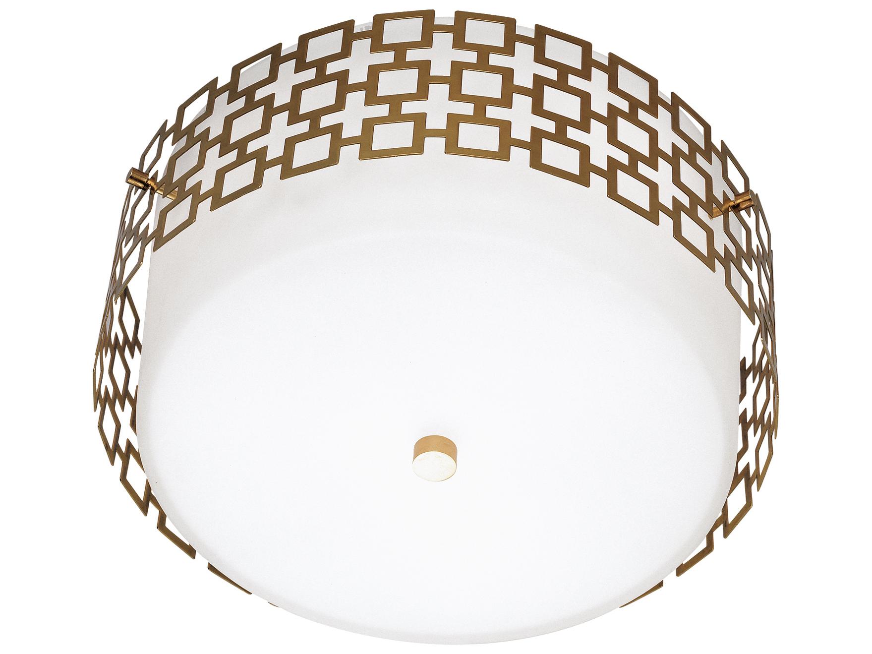 Jonathan Adler Parker Brass Cylinder Flush Mount