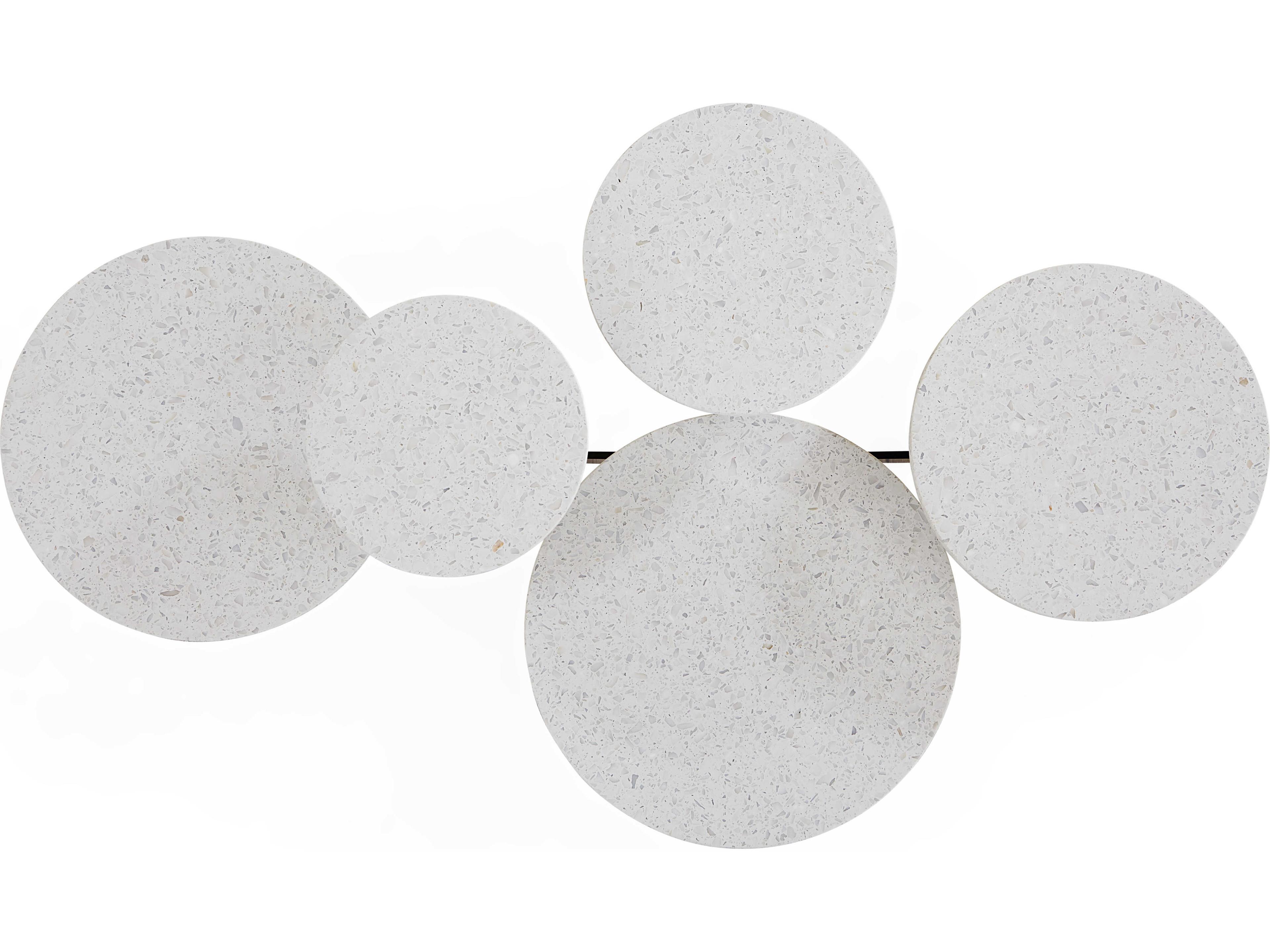 Jonathan Adler Milano Round Stone Black Coffee Table